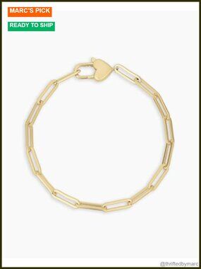 18k Gold Plated Heart Padlock Bracelet Chain 7"